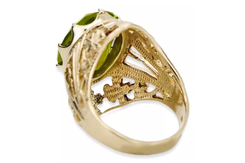 Yellow Peridot 8K žluté zlato Ring Vintage style vrc031x-yp Art Deco